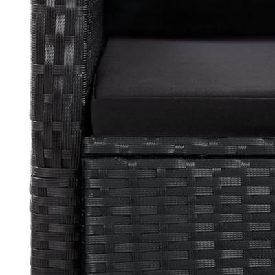 11-delige Tuinset met kussens poly rattan zwart