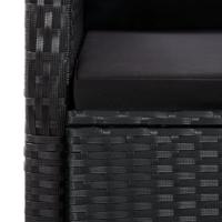 11-delige Tuinset met kussens poly rattan zwart - thumbnail
