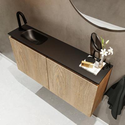 MONDIAZ TURE 100cm toiletmeubel washed oak. EDEN wastafel urban links 1 kraangat