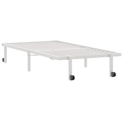 Bedframe zonder matras opvouwbaar 90x190 cm staal wit