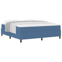 Boxspringbed Blauw en Wit 180 x 200 cm Katoen Stof - thumbnail