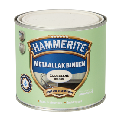 Hammerite Metaallak Binnen | Zijdeglans | Krasvast | RAL9010 | 500ml - 5110541