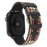Voor Apple Watch Series 5 & 4 44mm/3 & 2 & 1 42mm etnische stijl lederen band (kleurrijke) - thumbnail