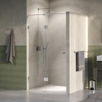 BRAUER Void Carving nisdeur 2-delig helder glas 110x200 omkeerbaar met draaideur 60 aan glas incl. glascoating PVD RVS-kleurig geborsteld - thumbnail