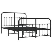Bedframe met hoofd- en voeteneinde metaal zwart 140x200 cm - thumbnail