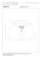 Lucide JESSICA - Plafonnière - Ø 30 cm - 1xE27 - Zwart - thumbnail