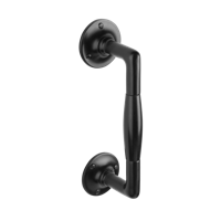 De Oude Deurklink Handgreep groot ronde rozetten - mat zwart - thumbnail