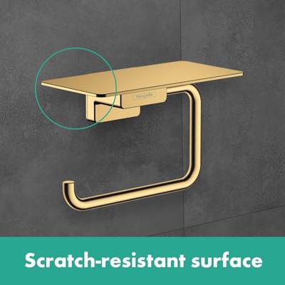 Hansgrohe Addstoris closetrolhouder met planchet mat zwart 41772670 - thumbnail