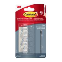 Kabelklem Command rond incl bevestigingsstrips transparant 4 stuks - thumbnail