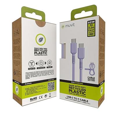 Kabel USB-C naar USB-C Muvit for Change Lavendel 0,2 m