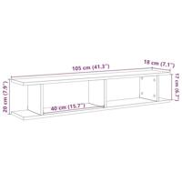 Wandschappen 2 st 105x18x20 cm bewerkt hout artisanaal eiken - thumbnail