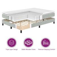 Boxspringbed met matras Lichtgrijs 90 x 190 cm Fluweel - thumbnail
