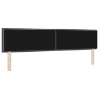 LED Hoofdbord met LED-striplichten Donkergrijs 200 cm Polyester - thumbnail