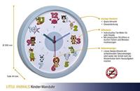 TFA Dostmann Little Animals Wandklok Kwarts 30.9 cm x 4.4 cm Lichtblauw - thumbnail