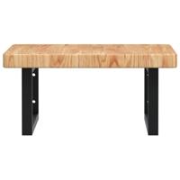 Badkamer wandschap staal en massief eikenhout - thumbnail