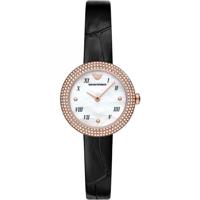 Emporio Armani AR11356 Horloge Rosa staal-leder rosekleurig-zwart-wit 30 mm - thumbnail