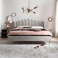 Artistiq Bed 'Harrell' Velvet, 140 x 200cm, kleur Beige - thumbnail