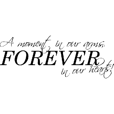 A moment in our arms - Muursticker