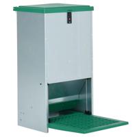 VidaXL Pluimveevoerbak automatisch met pedaal 20 kg - thumbnail