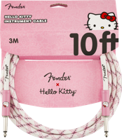 Fender Kabel Hello Kitty White Pink Woven Cable, Jack-Jack, 3m - thumbnail