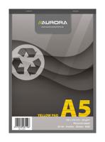 Schrijfblok aurora a5 lijn 80vel 80gr geel - thumbnail
