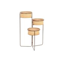 Grondlegger DKD Home Decor 55 x 42 x 79 cm Zwart Bruin Ijzer Bamboe Tropisch - thumbnail