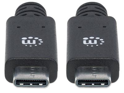 Manhattan 355223 USB-kabel USB 3.2 Gen1 USB-C stekker, USB-C stekker 1.00 m Zwart Stekker past op beide manieren