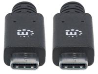 Manhattan SuperSpeed+ USB-aansluitkabel C (USB 3.1 Gen2 type C-stekker naar type C-stekker 10 Gbit/s 5 A) 1 m zwart 355223 - thumbnail