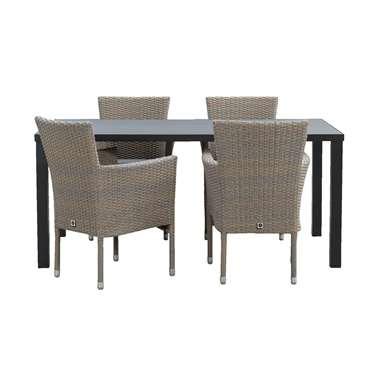 Le Sud tuinset stapelstoel Verona Limousin - grijs - 5-delig