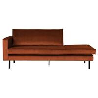 WOOOD Daybed 'Rodeo' Links, Velvet, kleur Roest - thumbnail