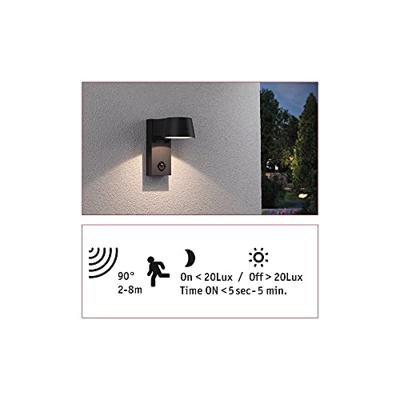 Paulmann Capea 94453 LED-buitenlamp met bewegingsmelder (wand) LED 6 W Grijs Paulmann Capea 94453 LED-buitenlamp met bewegingsmelder (wand) LED 6 W Grijs