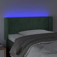 Hoofdbord LED 83x16x78/88 cm fluweel donkergroen - thumbnail