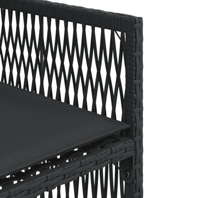 5-delige Tuinset met kussens poly rattan zwart - thumbnail