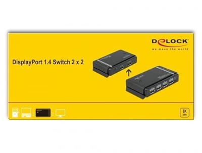 DeLOCK DisplayPort Switch 2x 2 Displayport in naar 1x 2 DisplayPort out