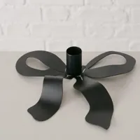 Boltze Home kandelaar ijzer boucle strik 20x18.5x4cm zwart - thumbnail