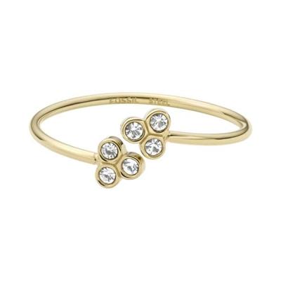 Fossil JF04114710 Ring Sutton staal goudkleurig-wit Fossil JF04114710 Ring Sutton staal goudkleurig-wit
