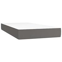 Boxspring met matras kunstleer grijs 200x200 cm - thumbnail