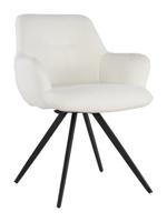 Sohome Draaibare Eetkamerstoel 'Aimée' Bouclé, kleur Wit - thumbnail