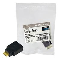 LogiLink AH0009 HDMI Adapter [1x HDMI-stekker C mini - 1x HDMI-bus] Zwart Vergulde steekcontacten - thumbnail