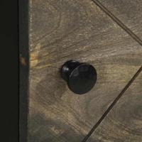 Hoge kast 40x33x110 cm massief mangohout zwart - thumbnail