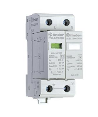 Finder 7P.22.8.275.1020 7P.22.8.275.1020 Overspanningsveilige afleider Overspanningsbeveiliging voor: Verdeelkast 20 kA 1 stuk(s)