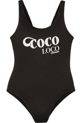 Protest badpak Itske met printopdruk zwart