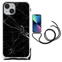 iPhone 14 Plus Anti-Shock Hoesje Marmer Zwart - Origineel Cadeau Vader - thumbnail