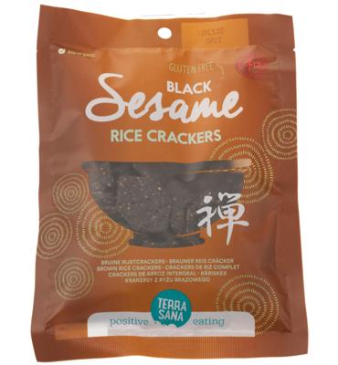 Japanse bruine rijstcrackers zwarte sesam bio 60 Gram