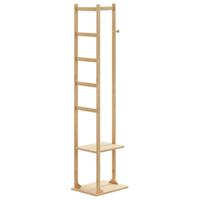 VidaXL Kapstok met haken en schappen 38,5x30x156 cm bamboe - thumbnail