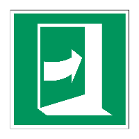 Duw rechts om deur te openen - 100 x 100 mm - Sticker - thumbnail
