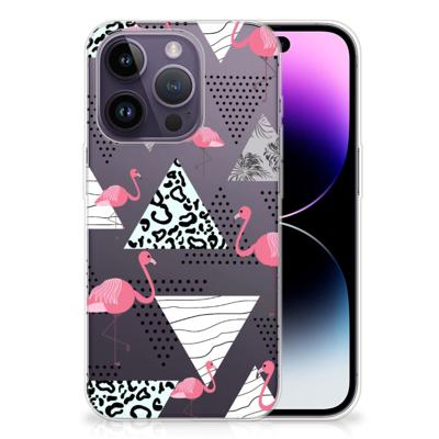 Apple iPhone 14 Pro | TPU Hoesje | Flamingo Triangle Apple iPhone 14 Pro | TPU Hoesje | Flamingo Triangle