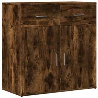 Dressoir 79x38x80 cm bewerkt hout gerookt eikenkleurig - thumbnail