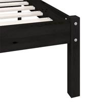 Bedframe massief grenenhout zwart 200x200 cm - thumbnail