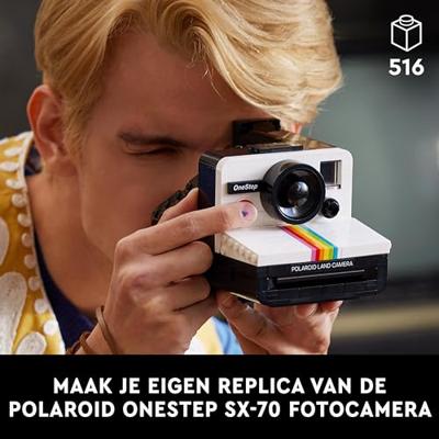 LEGO 21345 Ideas Polaroid OneStep SX-70 camera, bouwmodel voor volwassenen met stickers